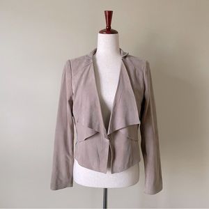 WHBM suede taupe waterfall jacket size S